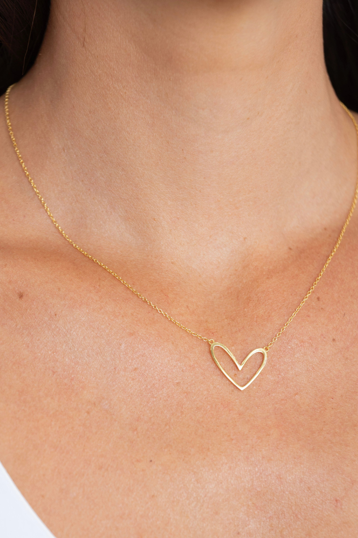 Abigail Open Heart Necklace - Sahira Jewelry
