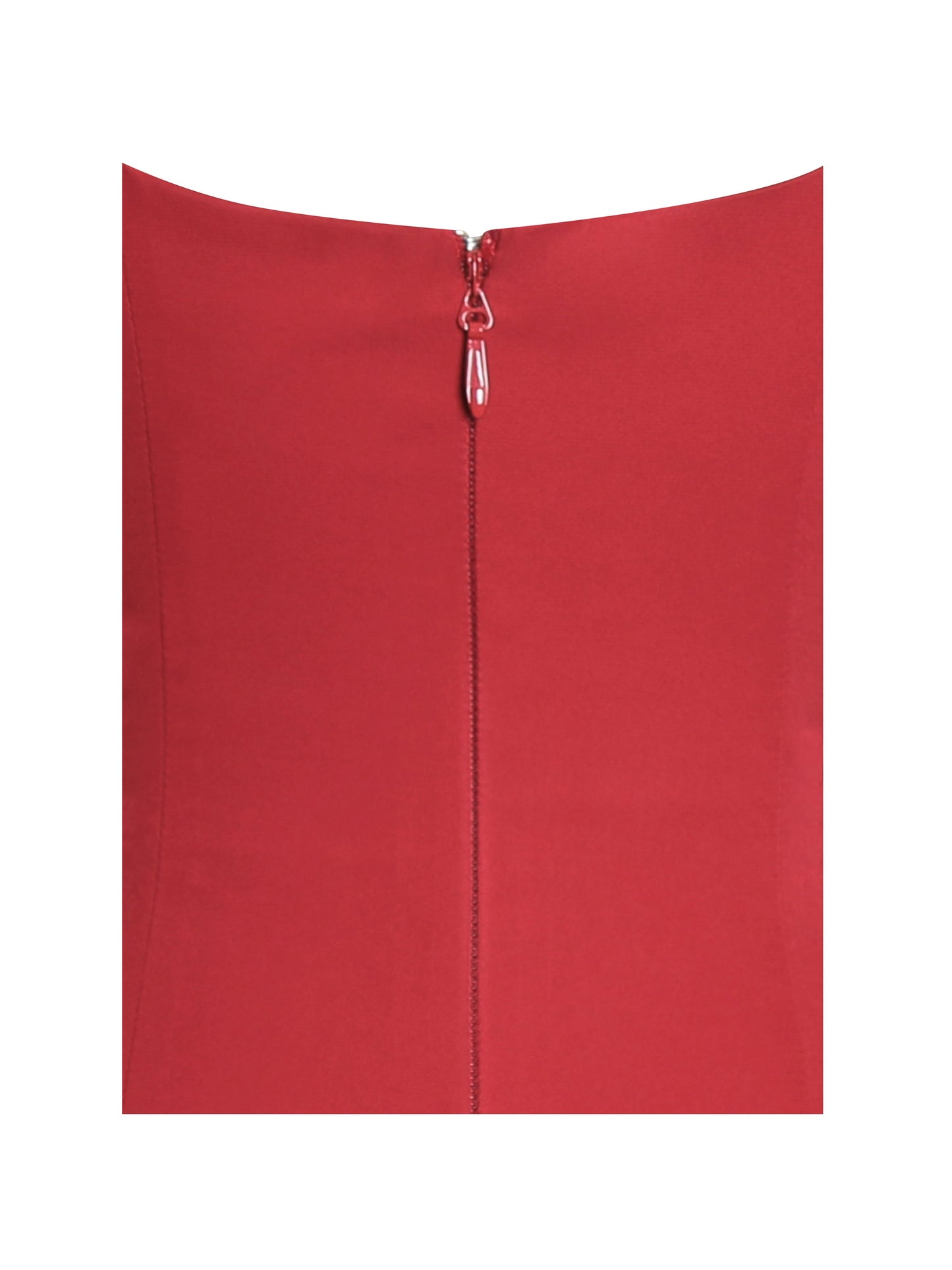 Nahla Red Drop Waist Midi Dress with Buttons - Miss Circle