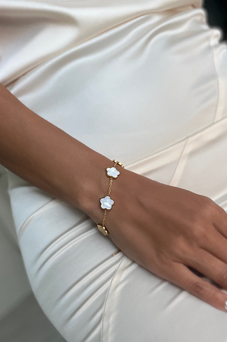 4 Clover Bracelet - White