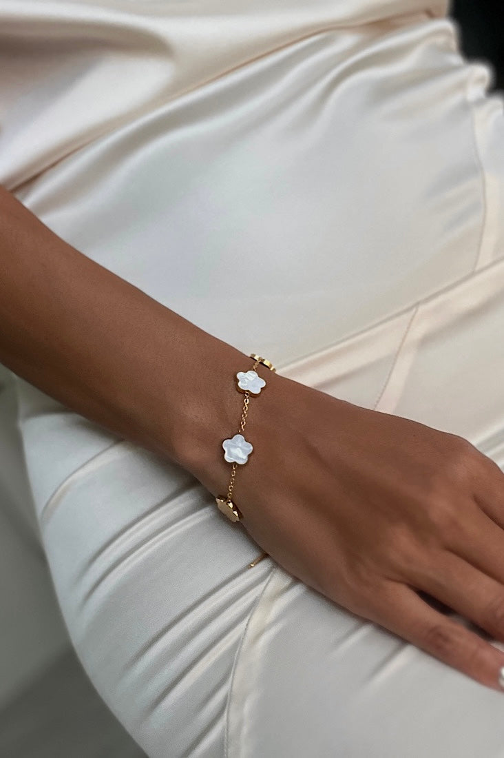4 Clover Bracelet - White