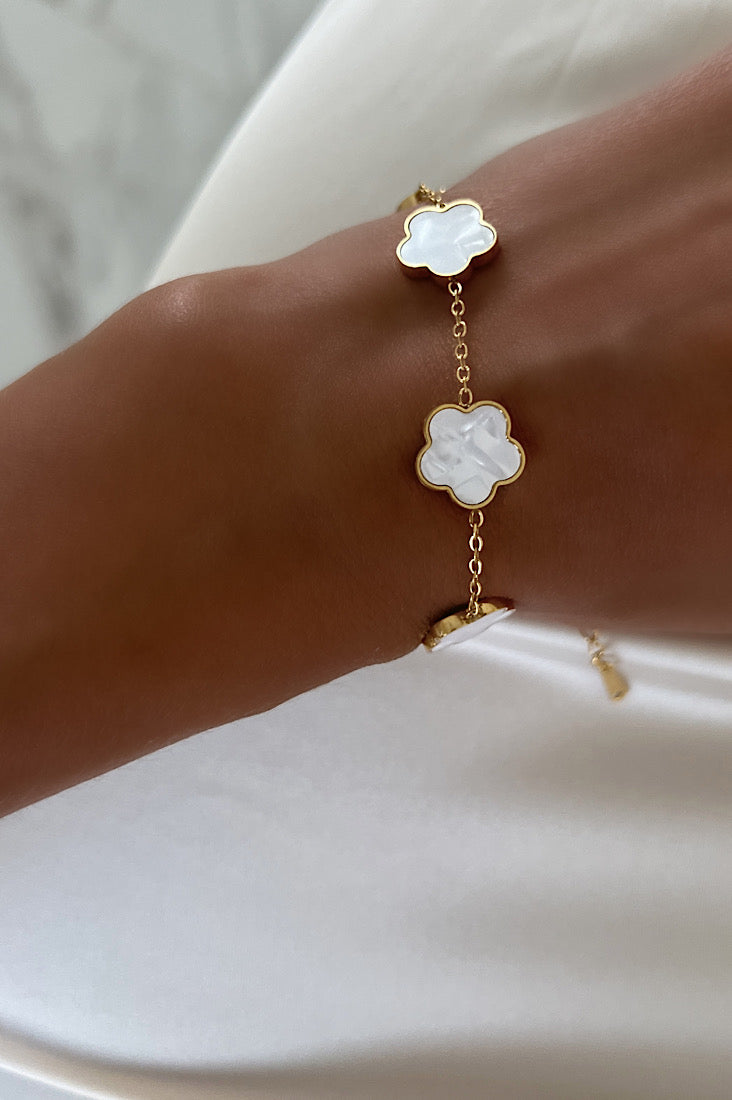 4 Clover Bracelet - White