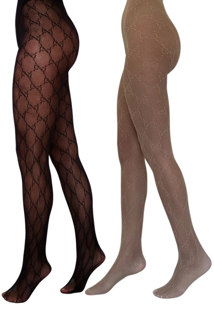 Fashion Pattern Tights - Black