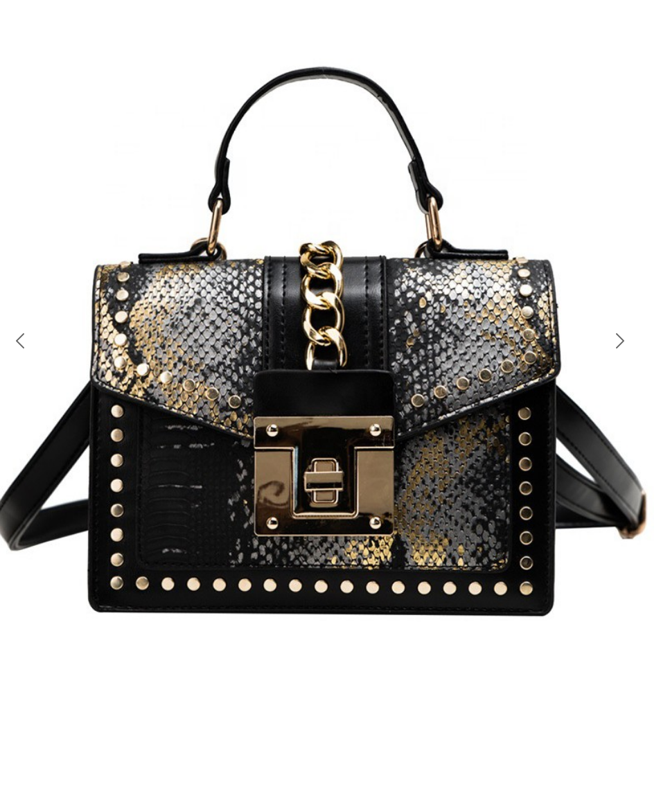 Black snakeskin handbag hotsell