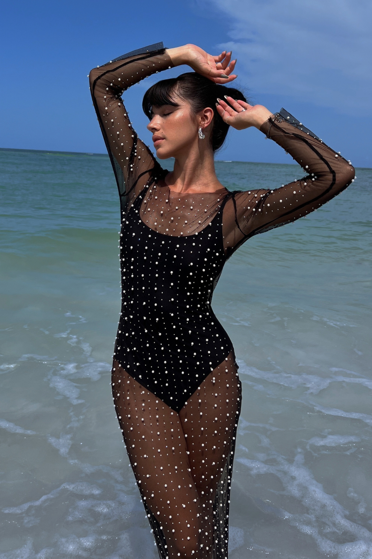 Gianna Pearl Cover-Up - Black