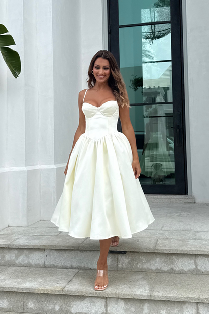 Eliana Satin Midi Dress