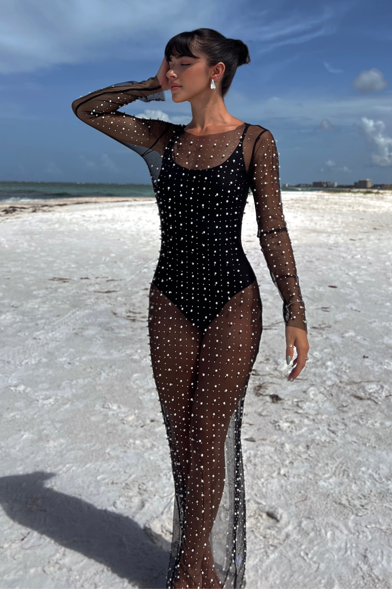 Gianna Pearl Cover-Up - Black