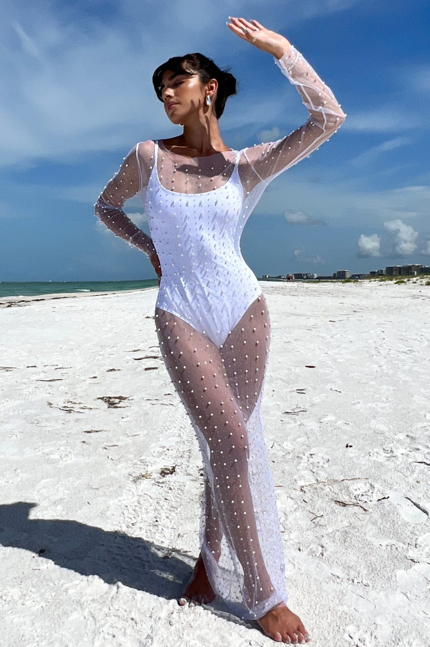 Gianna Pearl Cover-Up - White