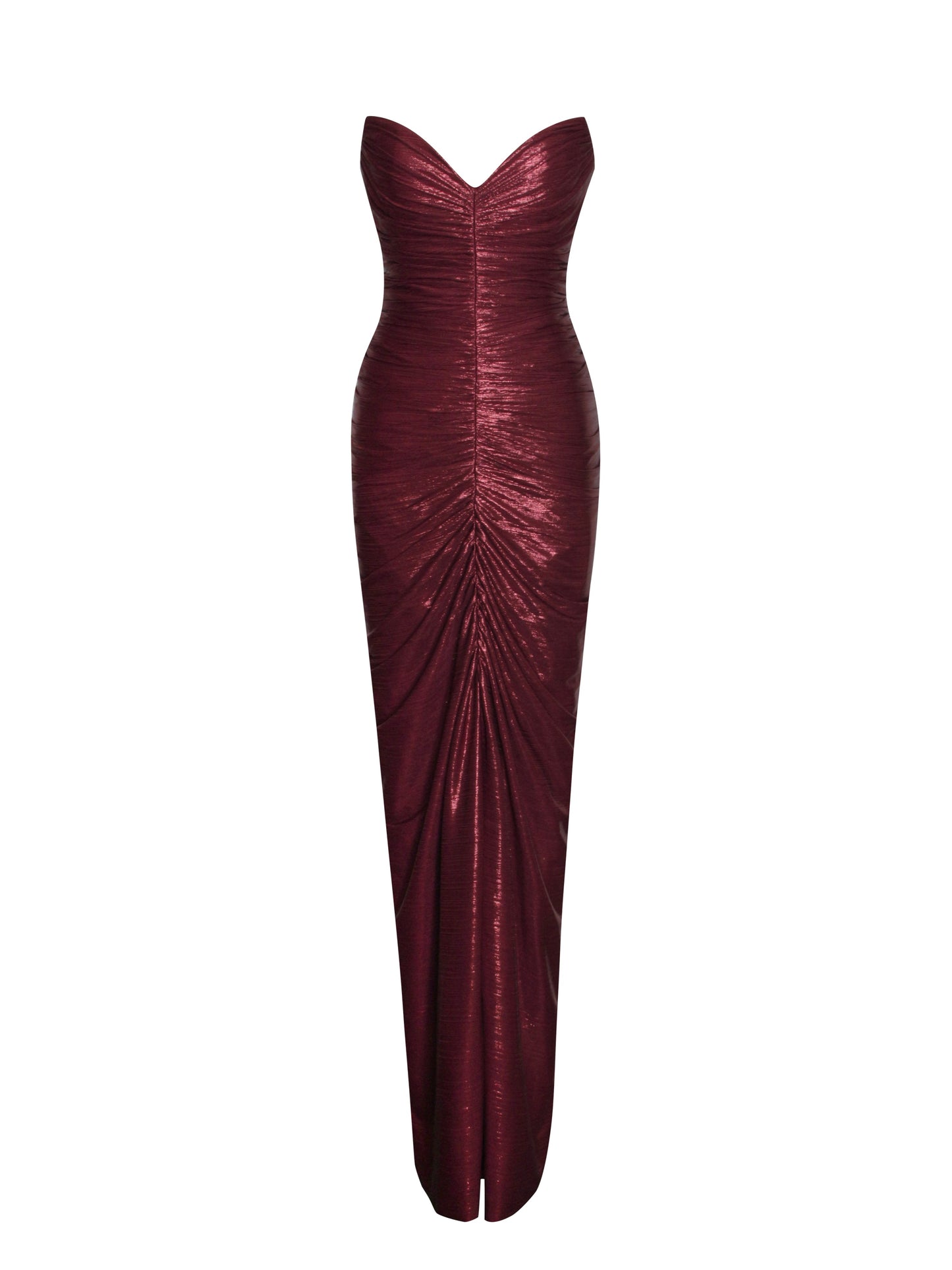 Sable Ruched Burgundy Glitter Mermaid Gown - Miss Circle