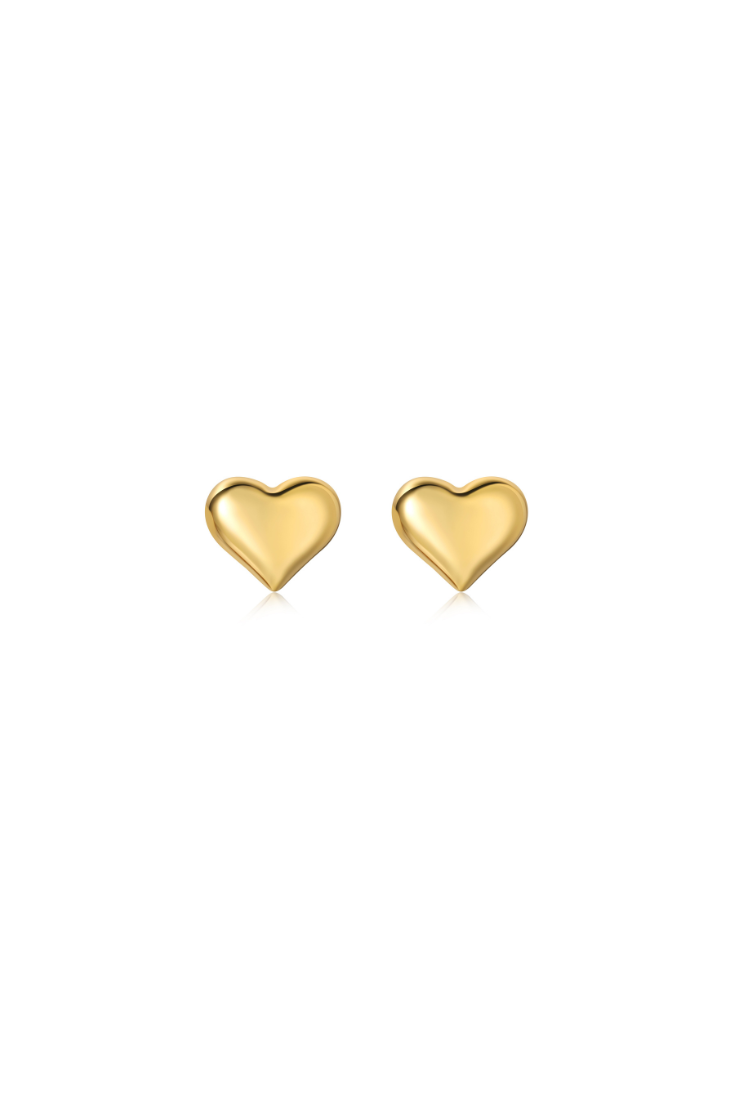 Puffy Heart Stud - Sahira Jewelry
