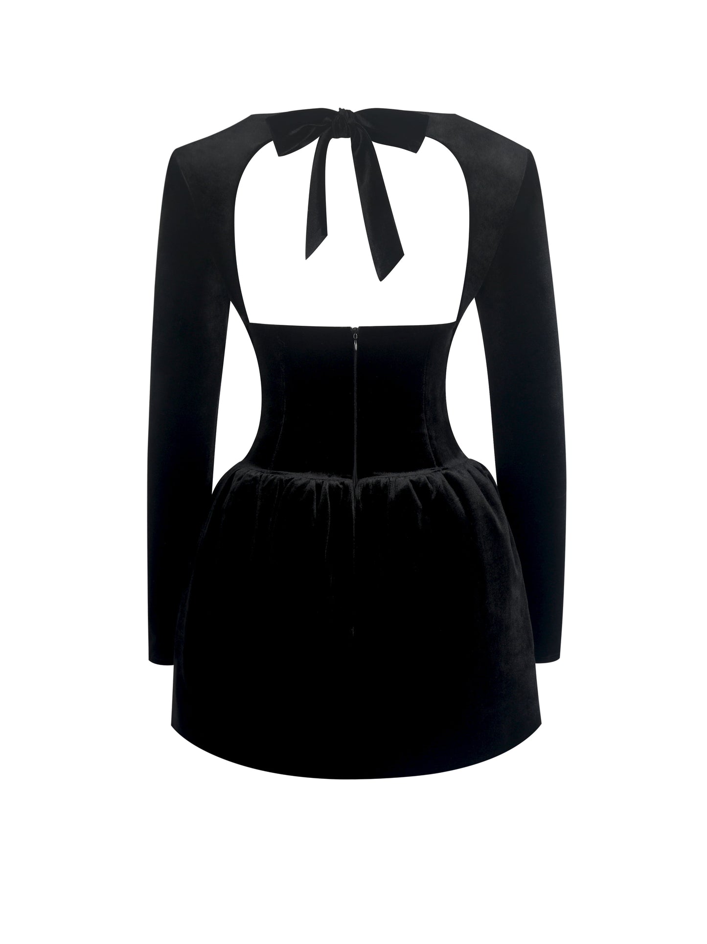 Catrina Black Velvet Mini Dress - Miss Circle