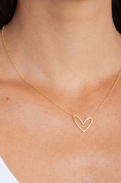 Abigail Open Heart Necklace - Sahira Jewelry