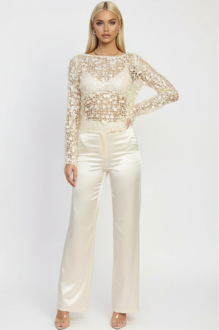 Serenity Sequin Mesh Top