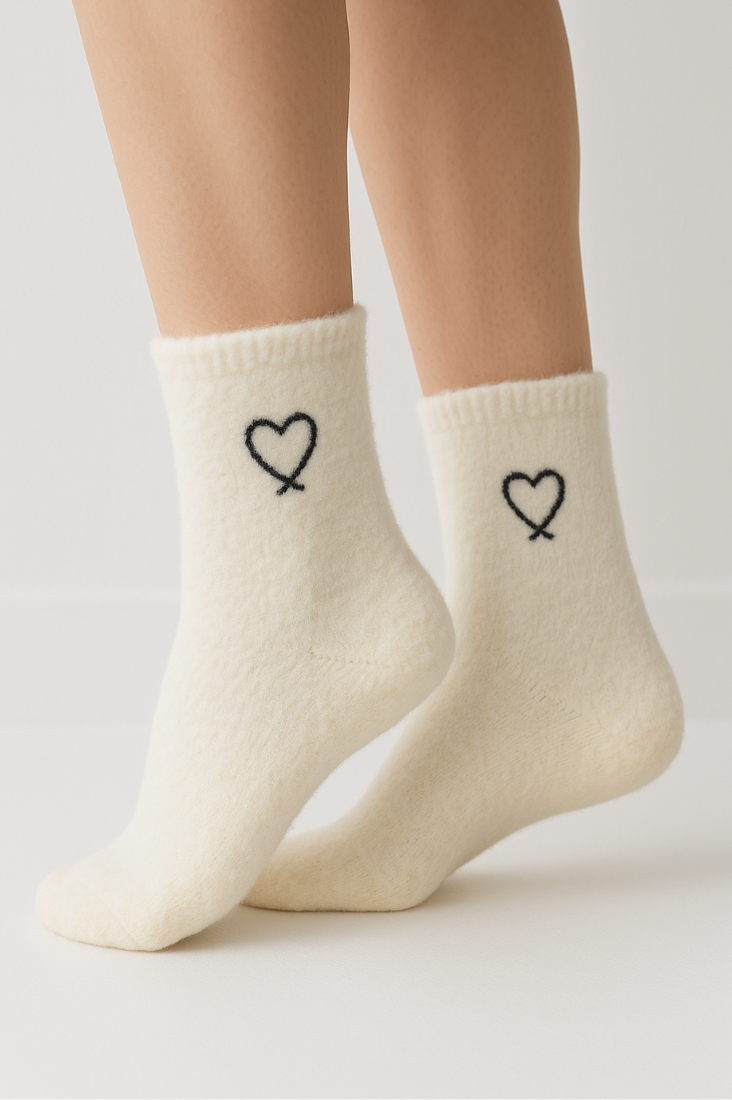 Fuzzy Heart Socks