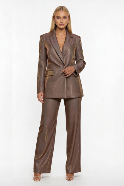 Iridescent pant blazer 2 piece set