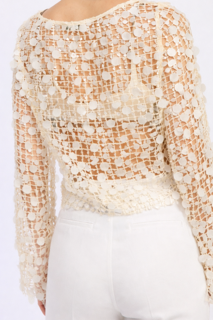 Serenity Sequin Mesh Top