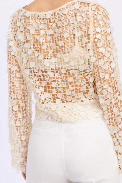 Serenity Sequin Mesh Top