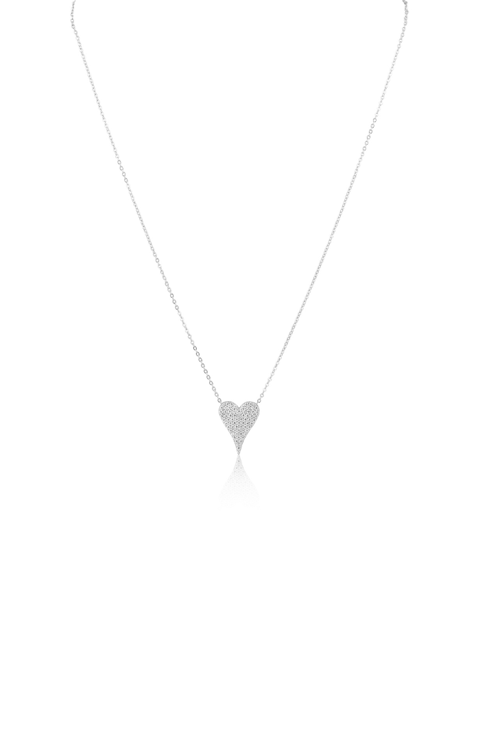 Sara Pave Heart Necklace - Sahira Jewelry