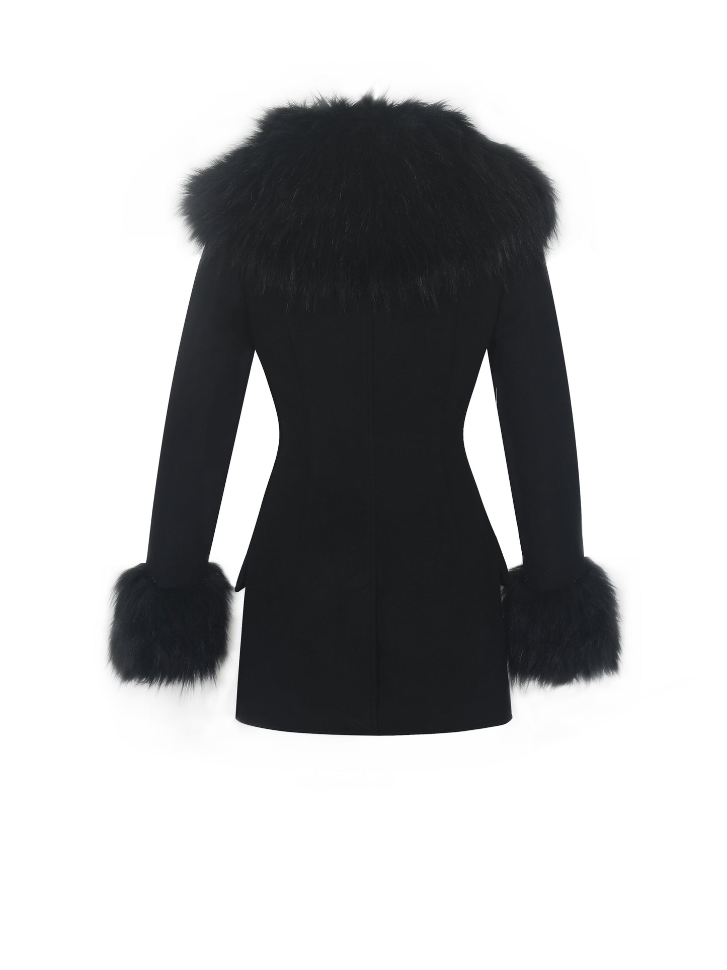 Hailee Black Single Breasted Wool Blend Mini Coat - Miss Circle