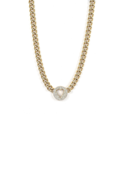 Pave Heart Chain Necklace - Sahira Jewelry