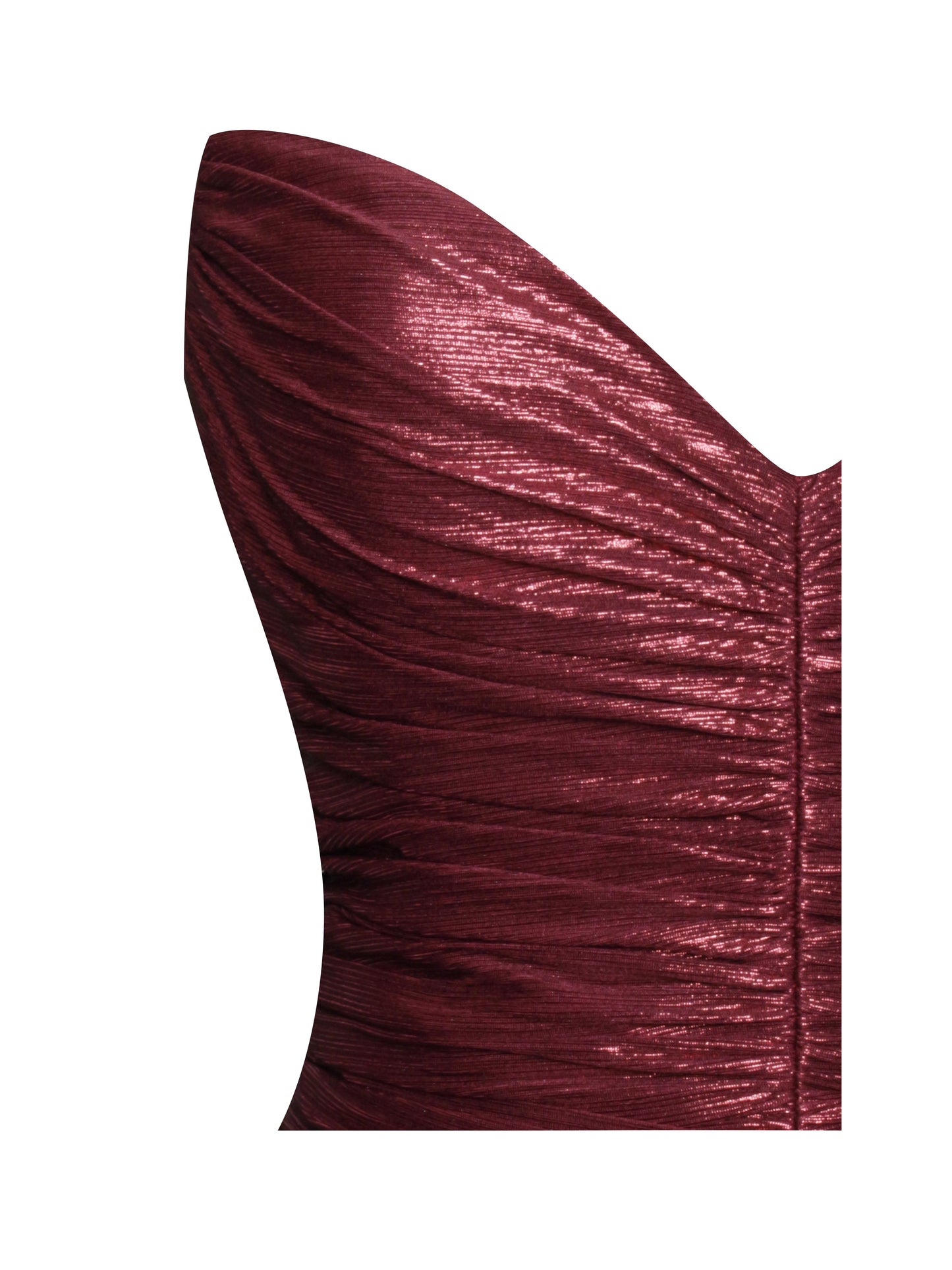 Sable Ruched Burgundy Glitter Mermaid Gown - Miss Circle
