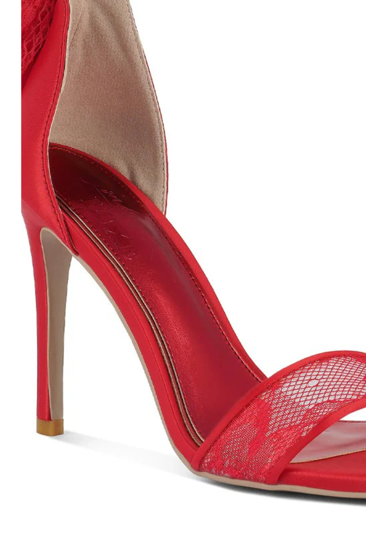 Bow Lace Stiletto Heels