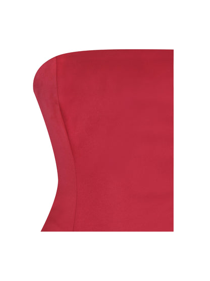 Giselle Crimson Peplum Mermaid Gown with Chiffon Scarf - Miss Circle