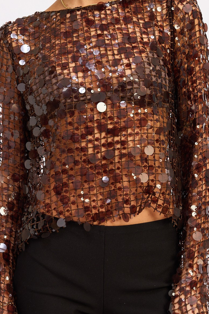 Serenity Sequin Mesh Top