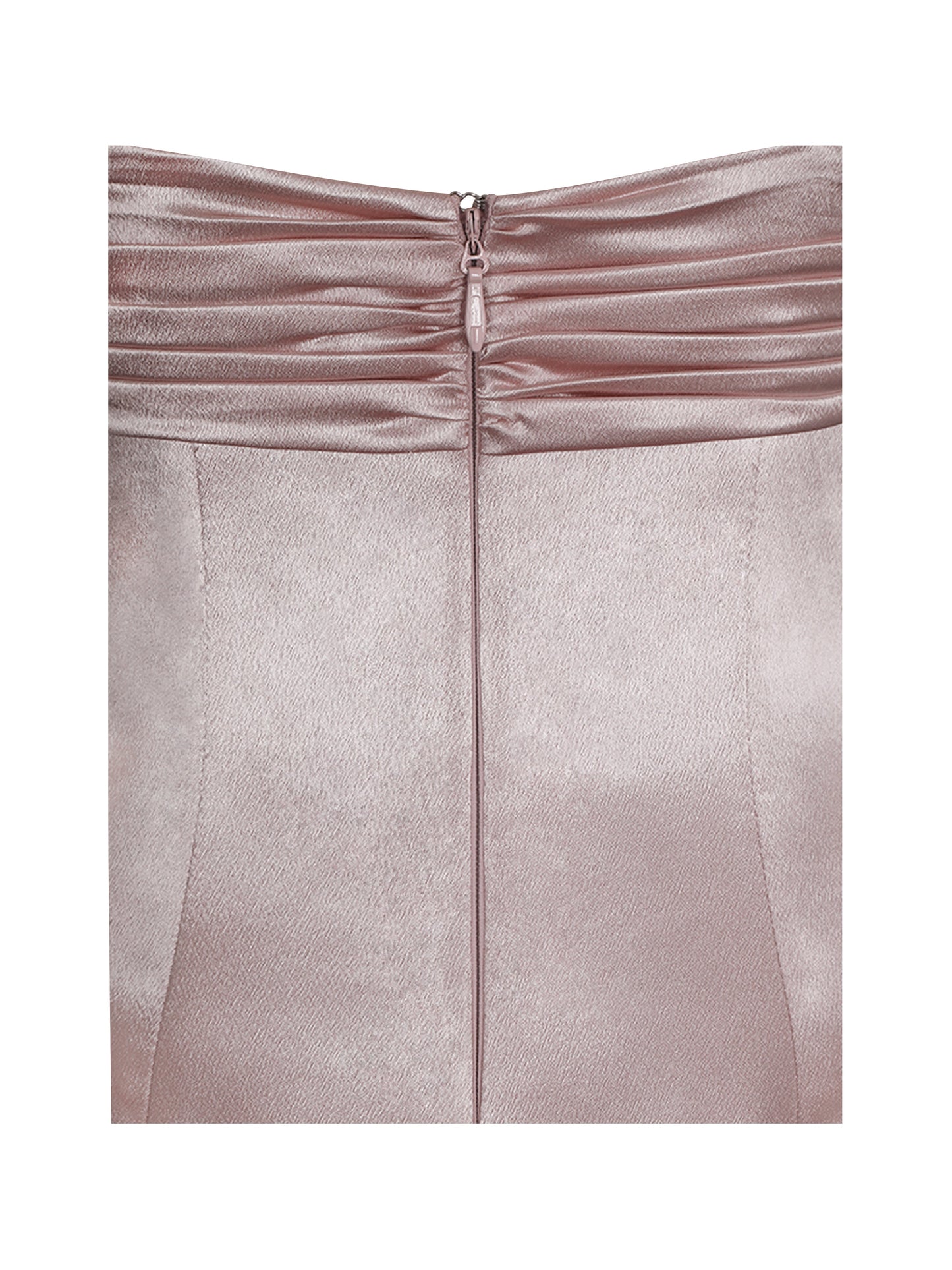 Tullia Dusty Rose Satin Ruched Midi Dress - Miss Circle