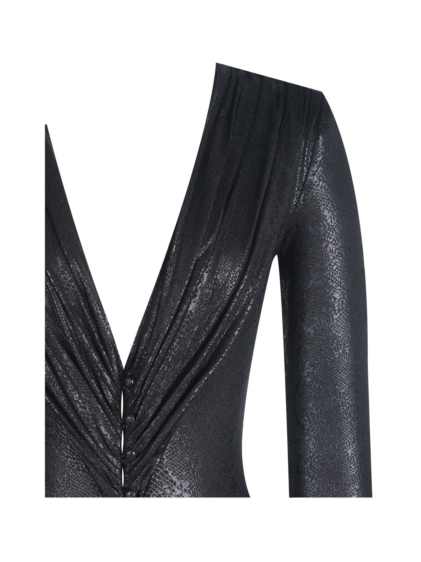 Ilysia Black V-Neck Plunge Maxi Dress - Miss Circle