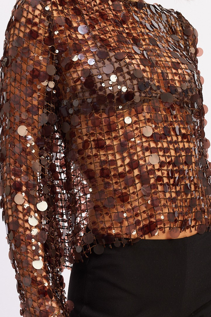 Serenity Sequin Mesh Top