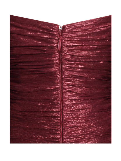 Sable Ruched Burgundy Glitter Mermaid Gown - Miss Circle