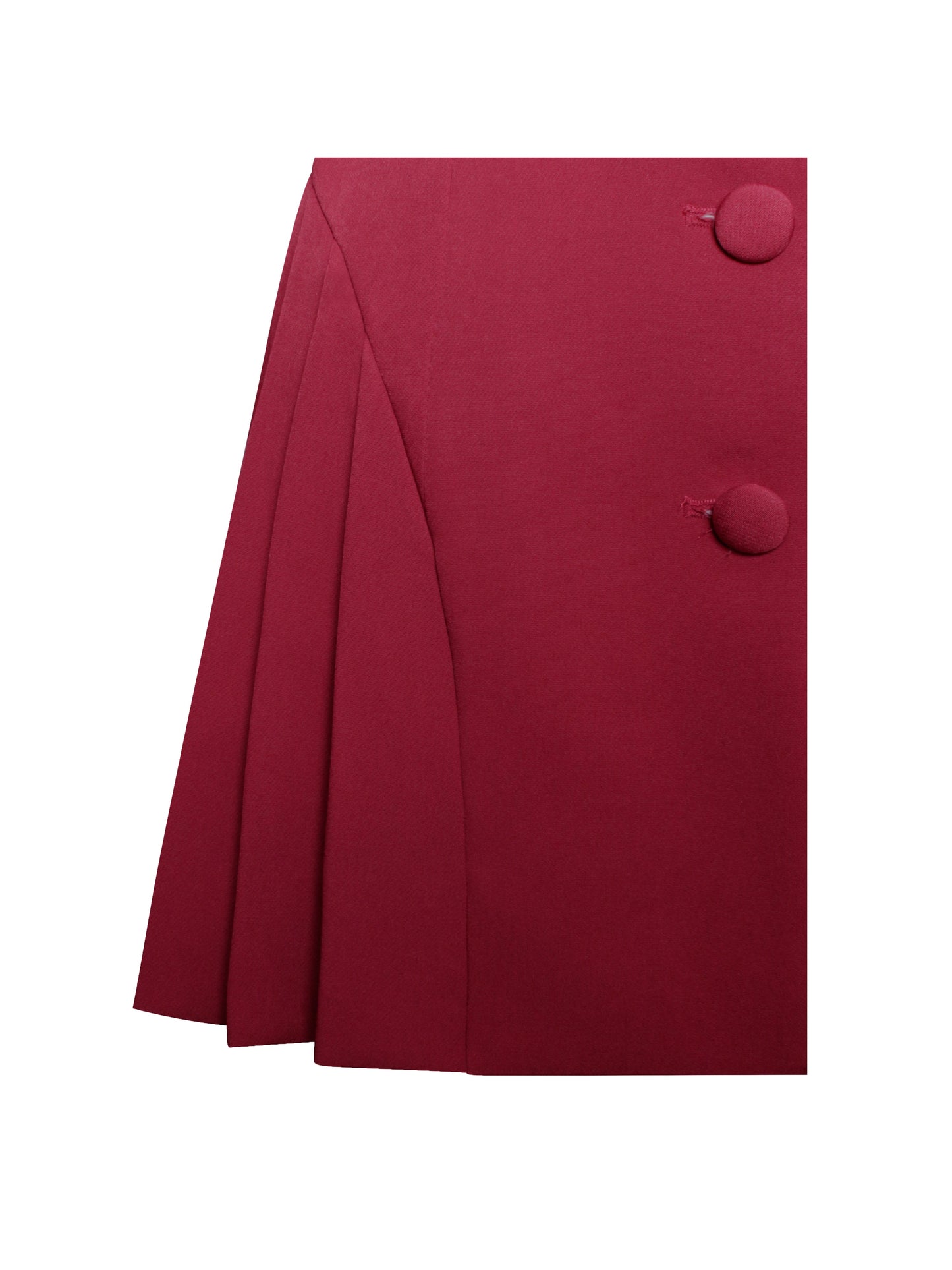 Delia Burgundy Blazer Dress with Pleated Detail - Miss Circle