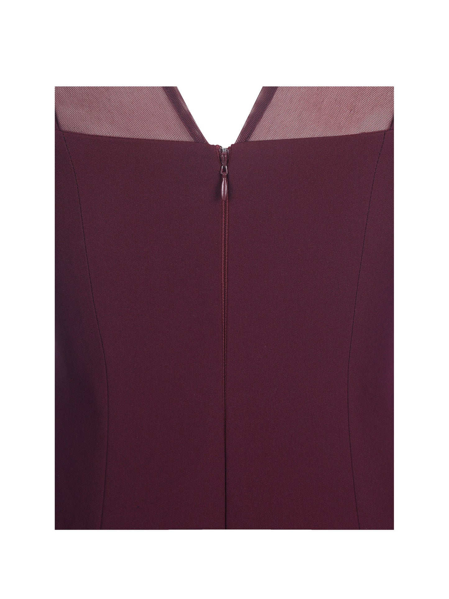 Natasha Burgundy Faux Two-Piece Turtleneck Mini Dress - Miss Circle