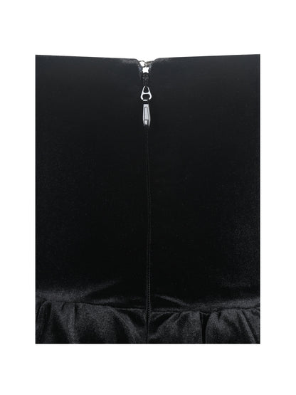 Catrina Black Velvet Mini Dress - Miss Circle