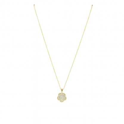 Adeline Clover Pave Pendant Necklace