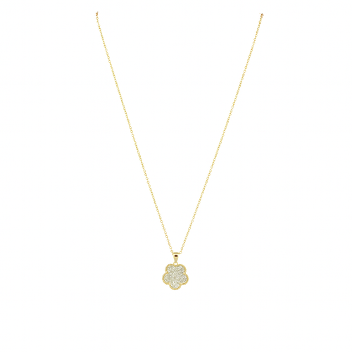 Adeline Clover Pave Pendant Necklace