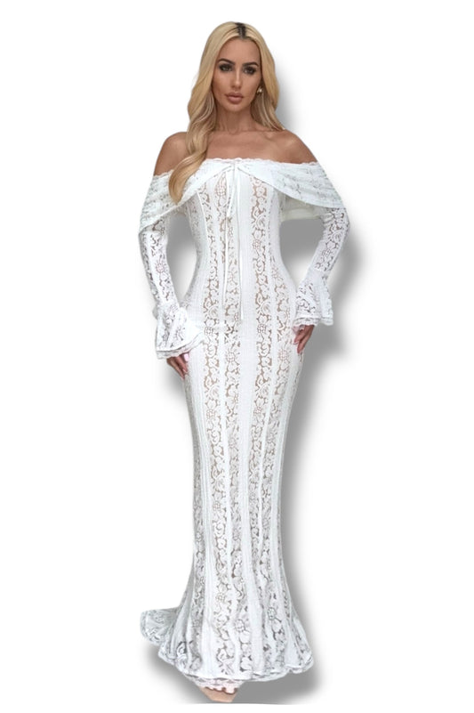 Ariana Floral Lace Maxi Dress