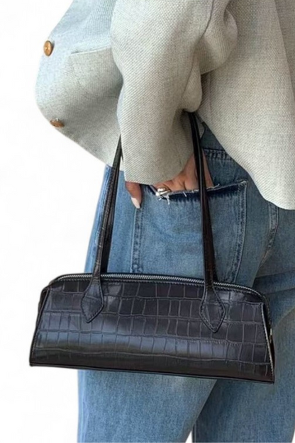 Croc Embossed Shoulder Bag