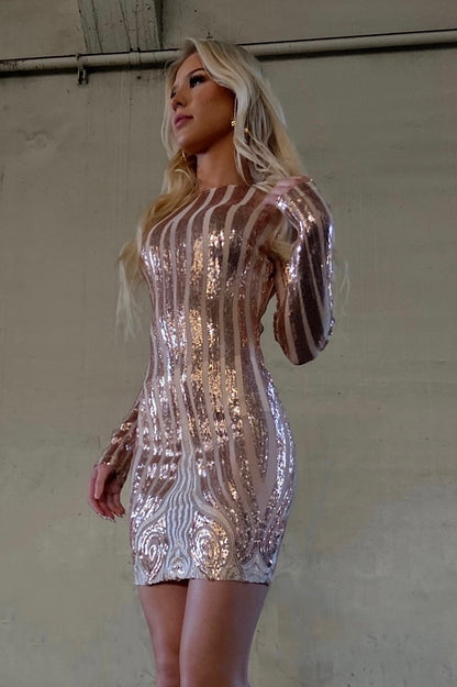 Yarelli Sequin Dress - Rose Gold