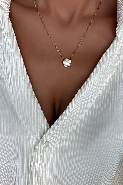 Clover Necklace  - White