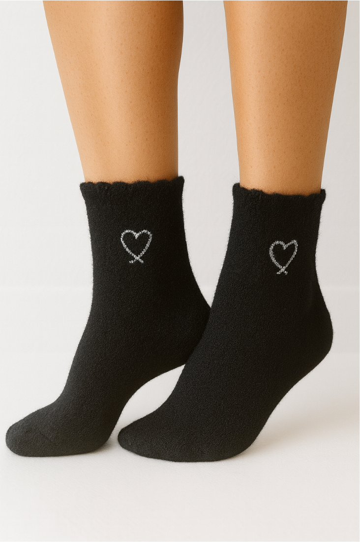 Fuzzy Heart Socks