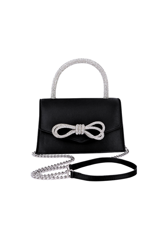 Rhinestone Bow Clutch Bag