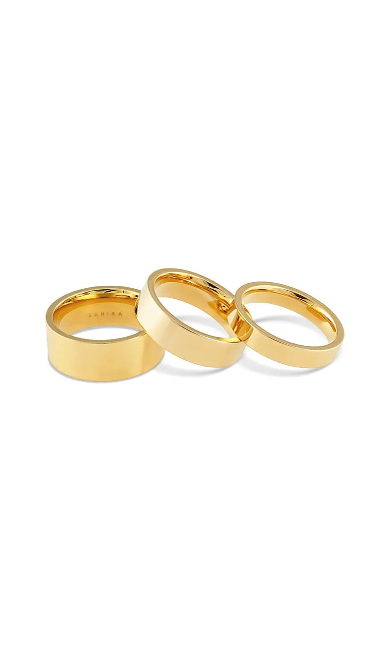 Flat Stackable Ring Set - Sahira Jewelry Design