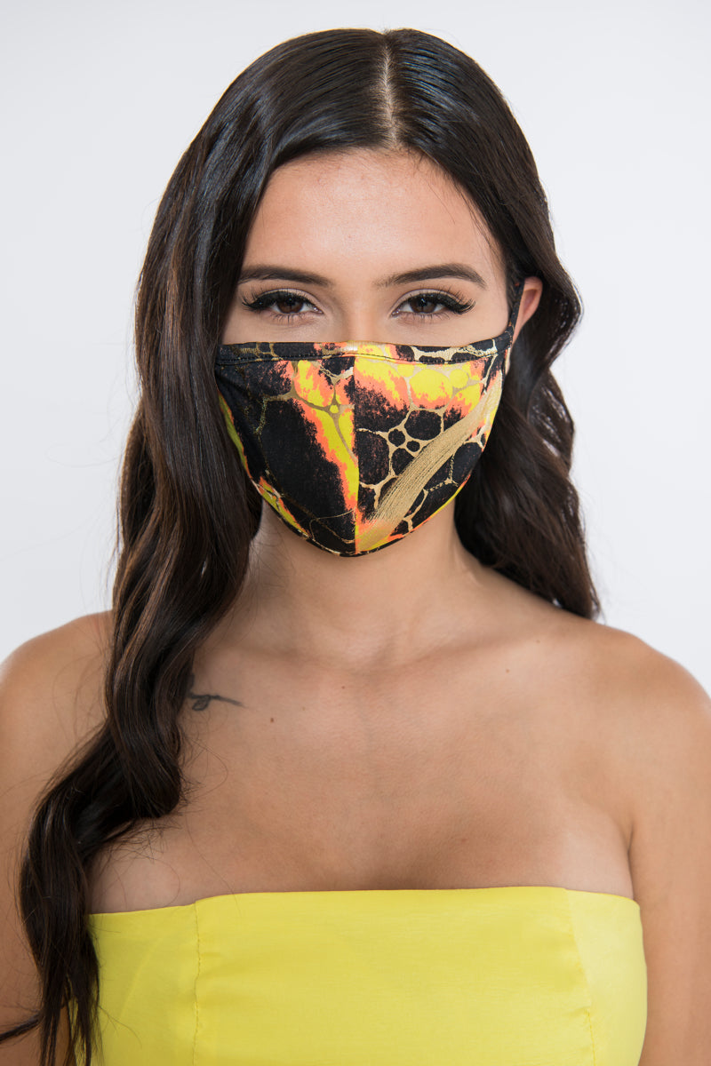 Marble Face Mask - Yellow