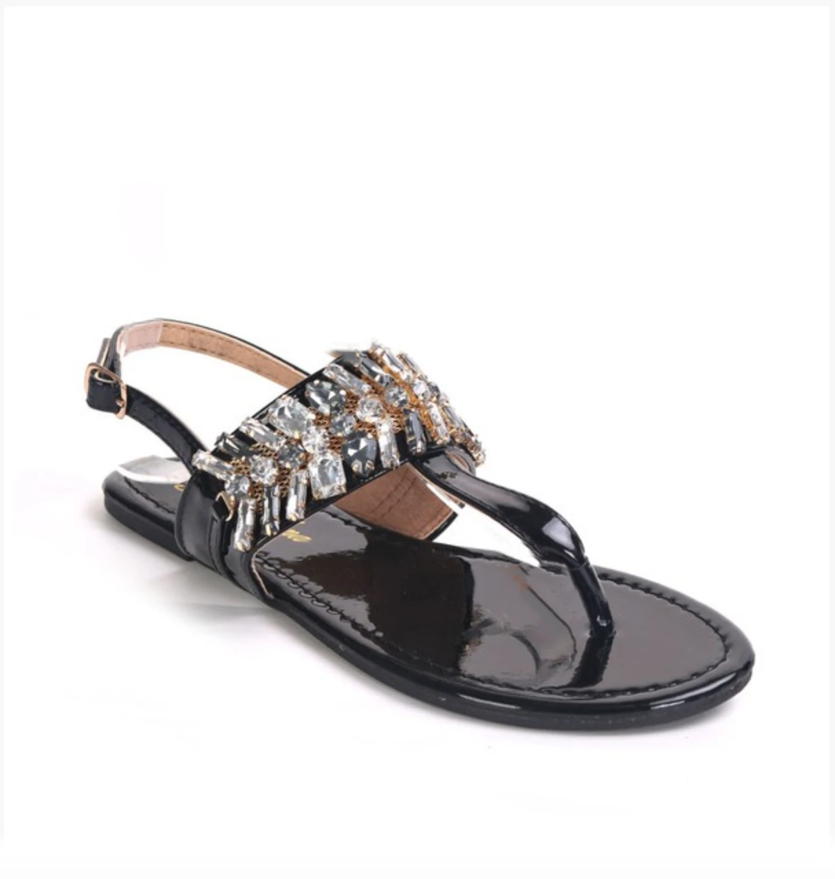 Jeweled Holographic Sandals